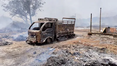 बहादुरगढ़ में आग से 50 झुग्गियां खाक