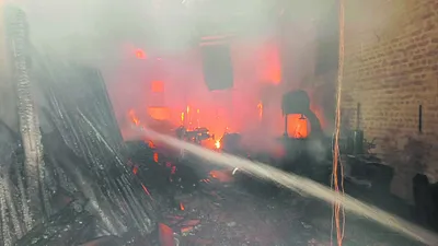 जींद काठ मंडी के 5 गोदामों में लगी आग  करोड़ों की प्लाई व अन्य सामान राख