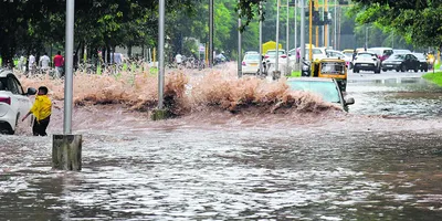 मूसलाधार बारिश से ट्राइसिटी में जनजीवन अस्त व्यस्त  कई जगह जलभराव