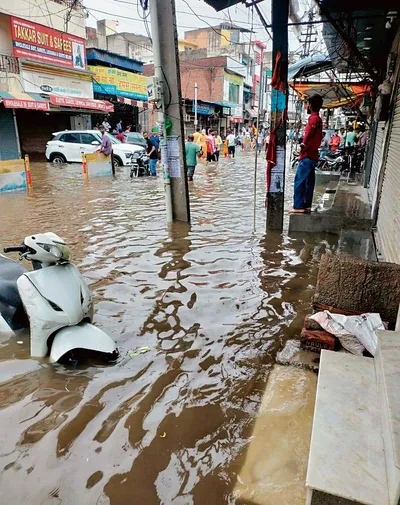 अंबाला शहर में बाढ़ जैसी स्थिति