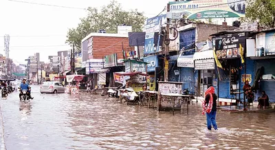 संगरूर में पहली बारिश से ही बाढ़ जैसे हालात