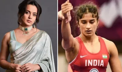 vinesh phogat  तंज कसने के एक दिन बाद ही पलटीं कंगना रणौत  लिखा  मत रो विनेश  आपके साथ खड़ा पूरा देश