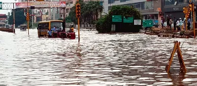 राजस्थान से आ रहे पानी में डूबा धारूहेड़ा भिवाड़ी रोड