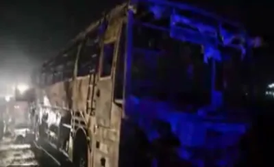 पंजाब के श्रद्धालुओं को ले जा रही बस में हरियाणा के नूंह में आग लगने से 8 लोगों की जलकर मौत  20 से ज्यादा घायल