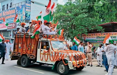 विधायक लीला राम की अगुवाई में निकाली तिरंगा यात्रा