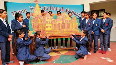 दून स्कूल के बच्चों ने बनायी राम मंदिर के प्रतिकृति