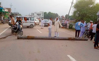 किसानों ने चंडीगढ़ भिवानी रोड जाम कर जताया आक्रोश