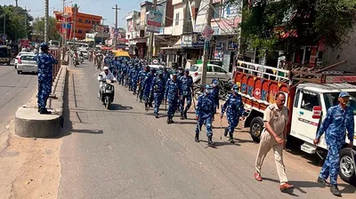 टोहाना  जाखल व रतिया में पुलिस का फ्लैग मार्च
