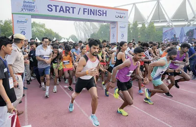 भारतीय ओलंपिक अभियान का जश्न    दिल्ली में मैराथन
