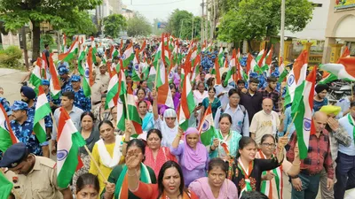 tiranga yatra  अंबाला में भारत माता की जय और वंदे मातरम के उद्घोष से गूंजा वातावरण