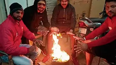 दिनभर शीतलहर  ठिठुरते रहे लोग  अलाव के सहारे काटा दिन