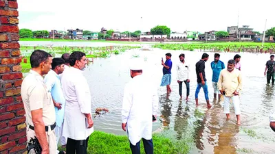 जल मग्न कब्रिस्तानों का आफताब अहमद ने किया निरीक्षण