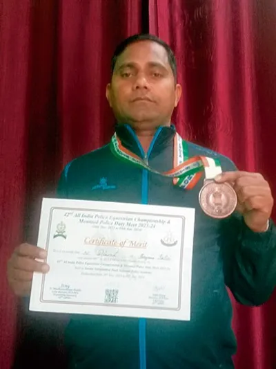 पुलिस गेम्स में एसआई दिनेश ने जीता कांस्य पदक